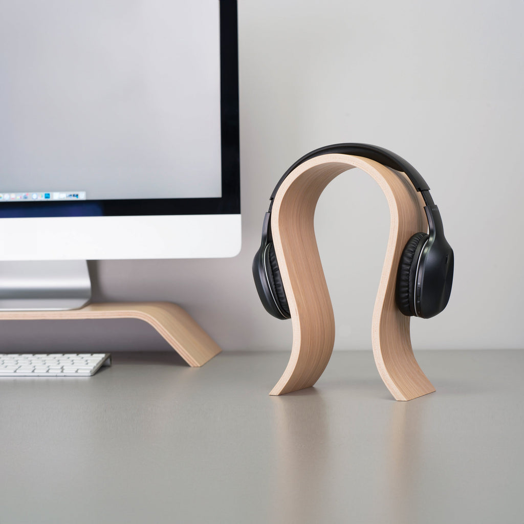 Wooden Headphones Stand, Minimalist, Scandinavian Design-1