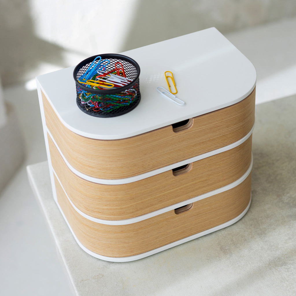 Mounted separate wood drawer box, Desk organization ideas-1