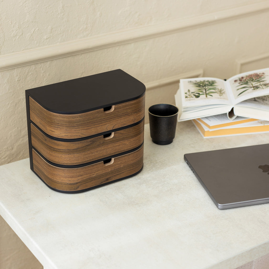 Mounted separate wood drawer box, Desk organization ideas-2